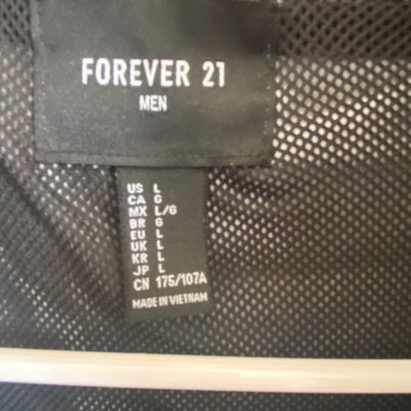 Raincoat Reflective Silver Gray Forever 21 Mens Size Large Long Sleeve - Picture 4 of 9